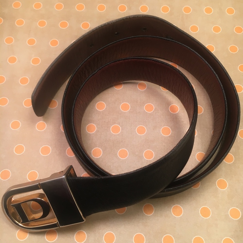 Vintage Dior belt black brown interior